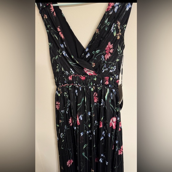 NWT White House Black Market Sleeveless V-Neck Braided Waist Midi Dress size 00 - Picture 2 of 7